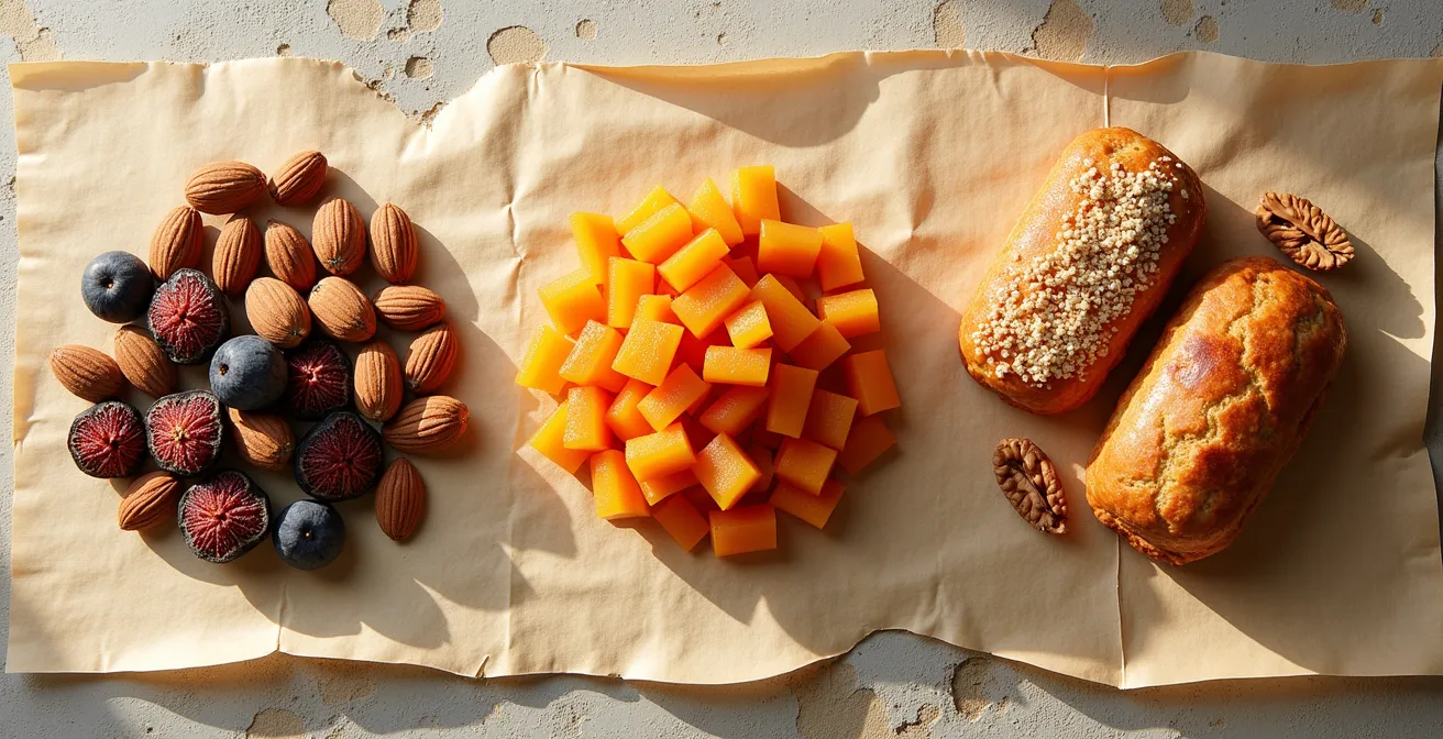 Vue aérienne stylisée de la Provence montrant les variations régionales des treize desserts