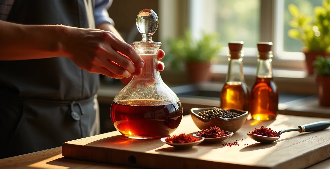 Collection d'ingrédients d'exception disposés sur une table en marbre